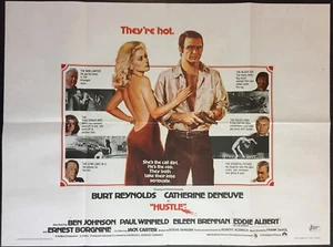 HUSTLE 1975 Original Cinema UK Quad Movie POSTER Burt Reynolds Catherine Deneuve - Picture 1 of 10