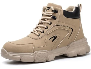 Men's Waterproof Work Boots Steel Toe Safety Shoes Leather Industrial Sneakers - Picture 1 of 8