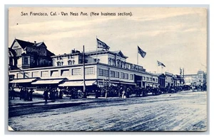 Van Ness Ave neuer Geschäftsabschnitt Straßenansicht San Francisco UNP DB Postkarte W5 - Bild 1 von 2