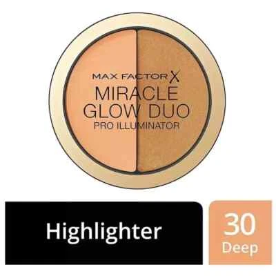 Max Factor Miracle Glow Duo Pro Illuminator Concealer &Highlighter 30 DEEP Shade - Image 1 of 4