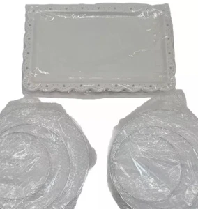 cake plate Three Rectangle And Six Round Plates Plastic {AA} - Picture 1 of 5