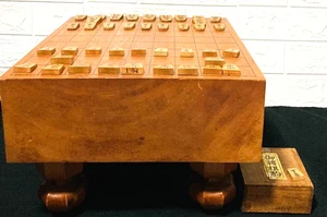 Vintage Japanese High Quality Chess Shogi Wooden Board W/ Koma Peices & Cover FS - Picture 1 of 12