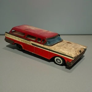 Vintage Bandai 1959 Ford Station Wagon. Red And White. Japanese Made. Tinplate - Picture 1 of 21