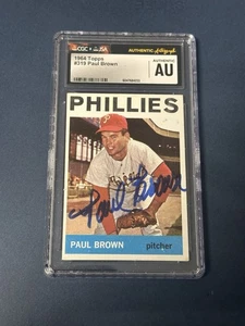 Paul Brown Autographed 1964 Topps Trading Card Philadelphia Phillies JSA CGC - Picture 1 of 3