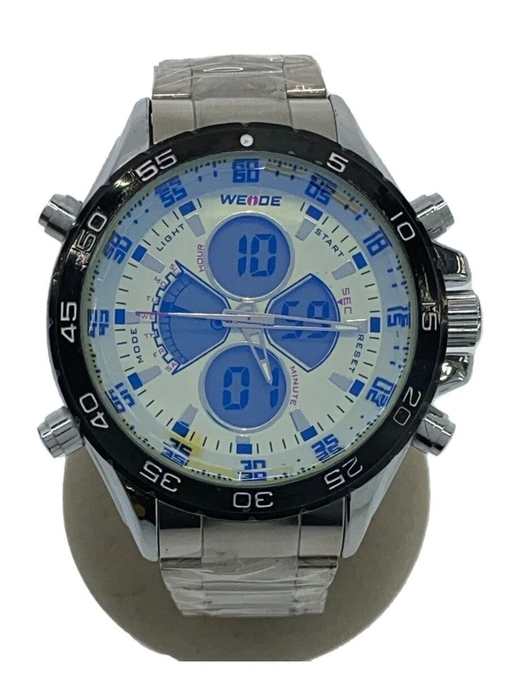 WEiDE WH-1103 Quartz Analog Stainless Steel Yellow Sport Excellent JAPAN - Image 1 of 4