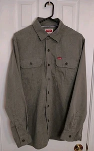 Mens Olive Green Medium Long Sleeve Shirt Button Up - Picture 1 of 9