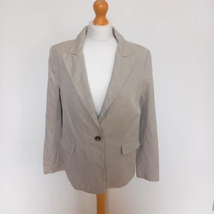 M&S Autograph UK 10 Cotton Rich Single Breasted Blazer Jacket with Linen Smart - Bild 1 von 11