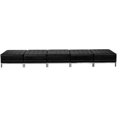 Flash Furniture Black LeatherSoft Backless Five Seat Bench - Image 1 of 2