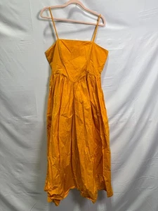 Ronny Kobo x RTR Yellow Corset Midi Dress Size XL with minor stain - Picture 1 of 7
