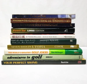 Golf Books Lot Of 10 Golfing Advice Courses Humor Golfer Stories Coffee Table - Picture 1 of 14