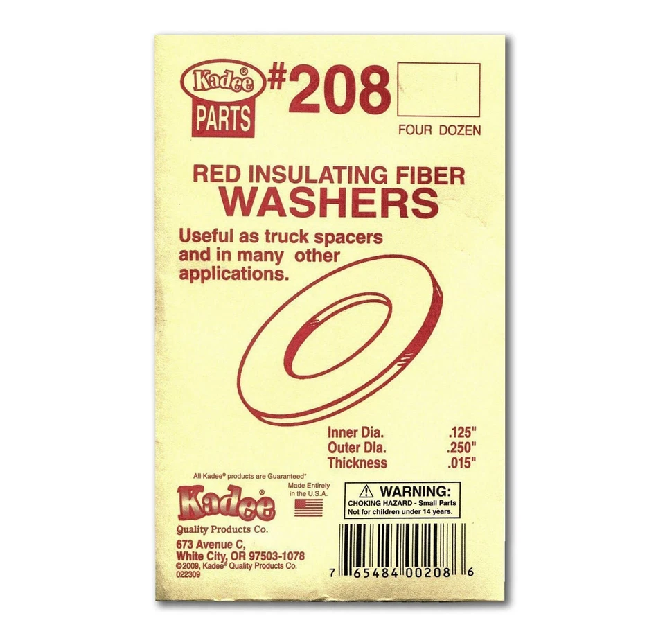Red Insulating Washers .015'' (4dz) Kadee 208 - Image 1 of 1