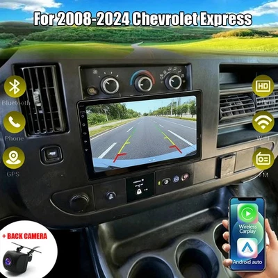 10" Wireless Carplay CAMERA For 2008-2024 Chevrolet Express Car Stereo Radio GPS - Image 1 of 4