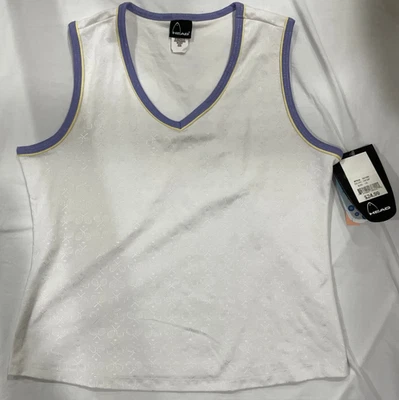 Blusa polo golfe nova com etiquetas Head feminina tamanho G design tênis sem mangas roupa ativa - Imagem 1 de 4