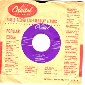 GENE VINCENT:    Be Bop A Lula / Woman Love .. 45 RPM 8621 - Picture 1 of 3