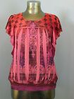 Apt 9 Womens Size S-M?(33) Red/Pink/Purple Short Sleeve Crinkle Top 211-18443