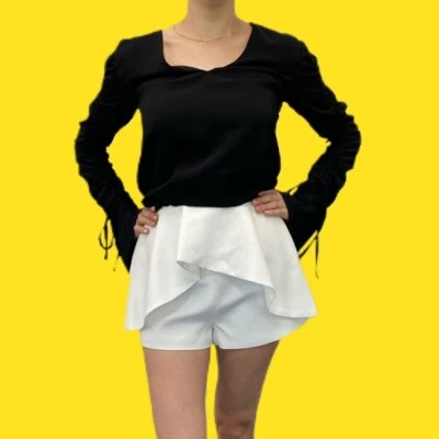 Finders Keepers Very Playful Speaker Box Layered Short/Skort, White, XS - Image 1 of 4