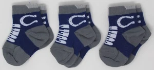 Indianapolis Colts NFL FBF Baby Quarter 1/4 Socks *3 Pairs* *Infant Size - Picture 1 of 2