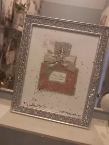 Dior Fashion PrintCrystal Sparkling Bling Silver Diamond Wall Table Photo Frame - Picture 1 of 6
