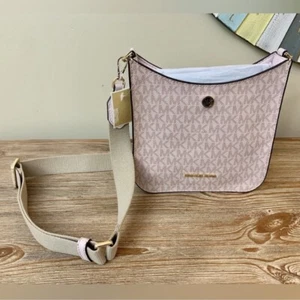 New Michael Kors Briley Small Logo Messenger Bag Purse Ballet Crossbody NWT Pink - Picture 1 of 7