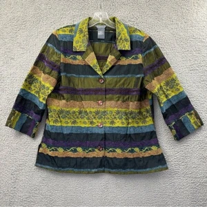 Koret Dress Floral Patchwork Textured Blazer Jacket Boho Art To Wear Women's 14 - Picture 1 of 10