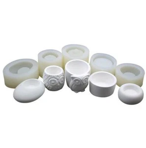 Candlestick Flower Pot Silicone Mold DIY Handmade Cement Concrete Vase Crafts - Picture 1 of 14
