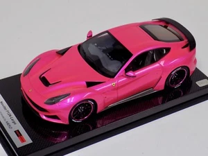 1/18 MEKO Ferrari F12 N-Largo Novitec Rosso Flash Pink Carbon Base BBR or MR #10 - Picture 1 of 8