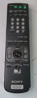 Sony Satellite Receiver DirecTV Remote Control Model RM-Y802 Black Replacement  - Image 1 of 4