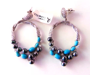 ORECCHINI DONNA - ARGENTO 925 - ZIRCONI E PERLE BAGNO RODIO - Imagen 1 de 2