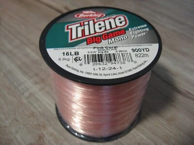 Berkley Trilene Big Game 单色钓鱼线 15 磅 900 码粉色珊瑚色 — 第 1/4 张图片