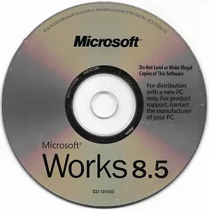 Microsoft Works 8.5 For Distribution with PC (PC CD-ROM, 2005) - Picture 1 of 2
