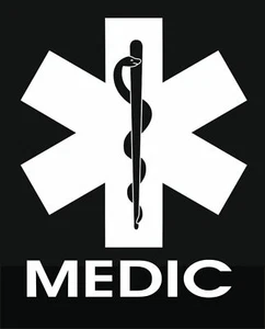 IRON ON / HEAT PRESS / MEDIC (A) LOGO / Breast Print / Work-wear / Hi-Vis - Picture 1 of 9