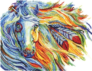 Kreuzstich-Kit ~ Design Works War Horse #DW3348 - Bild 1 von 4