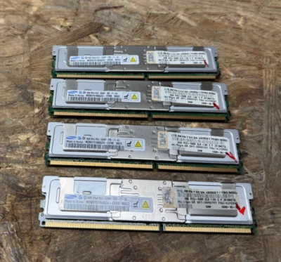4 Stück Arbeitsspeicher Server-RAM SAMSUNG M395T5160QZ4-CE66 | 4GB 2Rx4 - Bild 1 von 4
