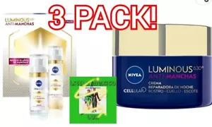 NIVEA LUMINOUS 630° ⭐ANTI MANCHAS/CREMA DE NOCHE+FLUIDO DE DIA FPS50+SERUM/3PACK - Picture 1 of 10