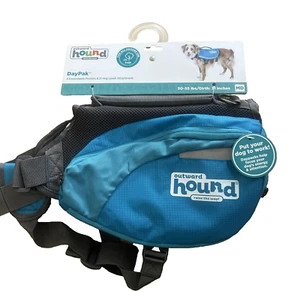 Outward Hound Quick Release Dog Backpack Sz Medium Blue Hiking Day Pak Saddle - Picture 1 of 6