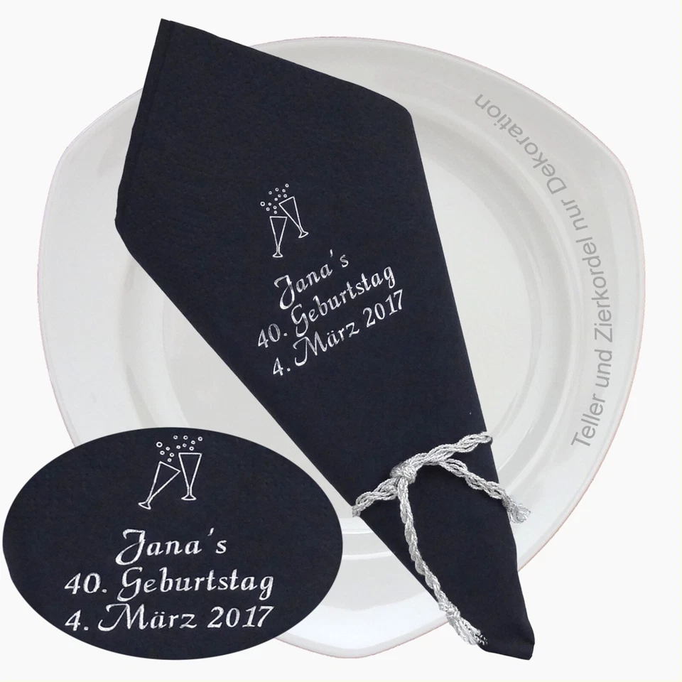 Servietten zu Taufe Geburtstag Hochzeit Gold Deko Feier personalisiert MIT NAMEN - Bild 1 von 1