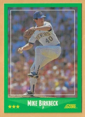MIKE BIRKBECK MILWAUKEE BREWERS #369 - SCORE NM-MT 1988 - Image 1 of 2