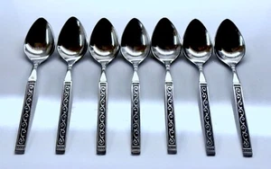 SILVERWARE ~ ONEIDA ~ MCM ~ SPANISH COURT ~ Lot of (7) TEASPOONS 6" Long VGC - Picture 1 of 3