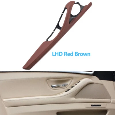 Para BMW Serie 5 F10 F11/18 Reposabrazos Puerta Interior Cuero Marco Exterior Rojo Marrón LHD Foto 1 de 4