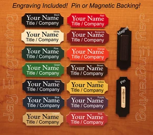 Etiqueta de nombre grabada personalizada 1x3 / Insignia de identificación de empleado / Pin o identificación de accesorio magnético - Imagen 1 de 1