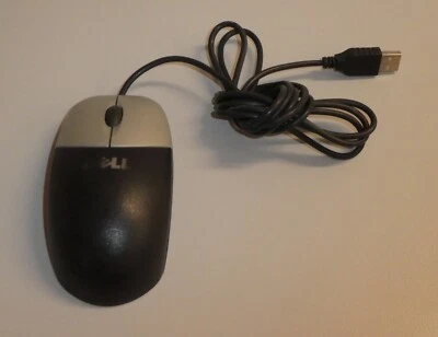 Dell-Mouse_Optical-Maus_USB-Anschluss_schwarz-silber!! - Bild 1 von 4