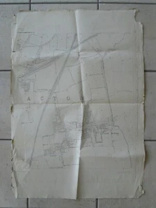 Grande carte topographique d'ACTON ancien village du MIDDLESEX, 1871. - Picture 1 of 5