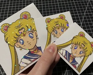 Holographic Sailor Moon Sticker Peeker For Car Set Of 3 Sticker Pack Bundle - Picture 1 of 1