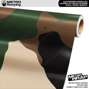 Metro Wrap Jumbo Cumulus Woodland Camouflage Premium Vinyl Film - Picture 1 of 10