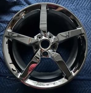 19” Corvette C7 2014-2019 Rear Wheel Rim Factory OEM 19X10 Chrome 20986438 - Picture 1 of 11