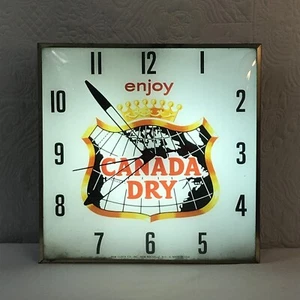 Vtg  Rare Enjoy CANADA DRY Lighted PAM CLOCK Advertisement Sign Video working - Picture 1 of 14