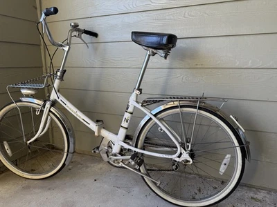  Vintage Peugeot Folding  White Bicycle - Image 1 of 4