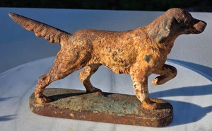 ANTIKER HUBLEY GUSSEISEN JAGDHUND IRISCHER ZEIGER TÜRSTOPPER - Bild 1 von 13