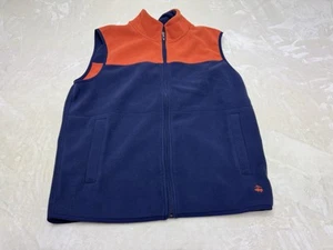 Brooks Brothers Vest Mens Large Blue Orange Fleece Jacket Coat Full Zip - Picture 1 of 12