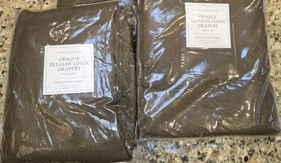 2- Restauración Hardware Barra de Lino Belga Paneles de Bolsillo 50"x120" Lino Moca NUEVO  Foto 1 de 3